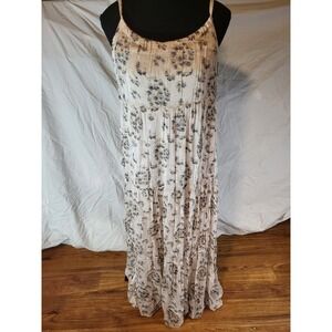 Elena Baldi Size S 100% Silk Braided Straps Made In Italy Tiered Maxi Dress